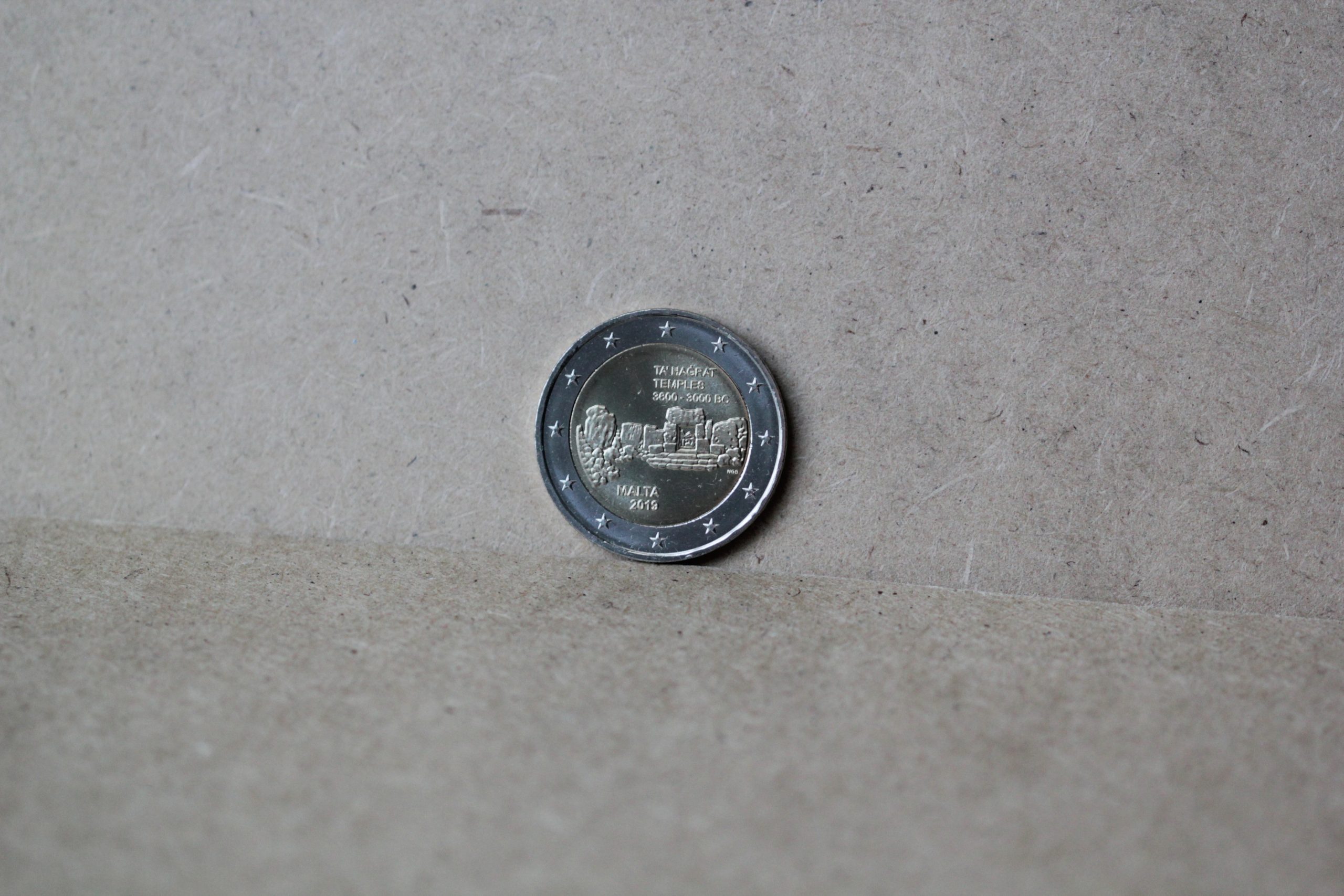 2 EUROS MALTE 2019 UNC TEMPLE TA HAGRAT